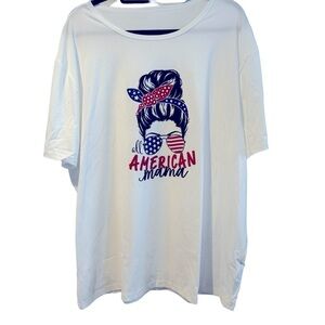 4th of July Patriotic Red white Blue All American Mama Lady Sunglasses Flag Top
